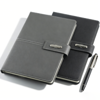 Carnet de notes en cuir de haute qualité format A5 avec fermeture magnétique, agenda pour réunions d'affaires, logo personnalisable, journal