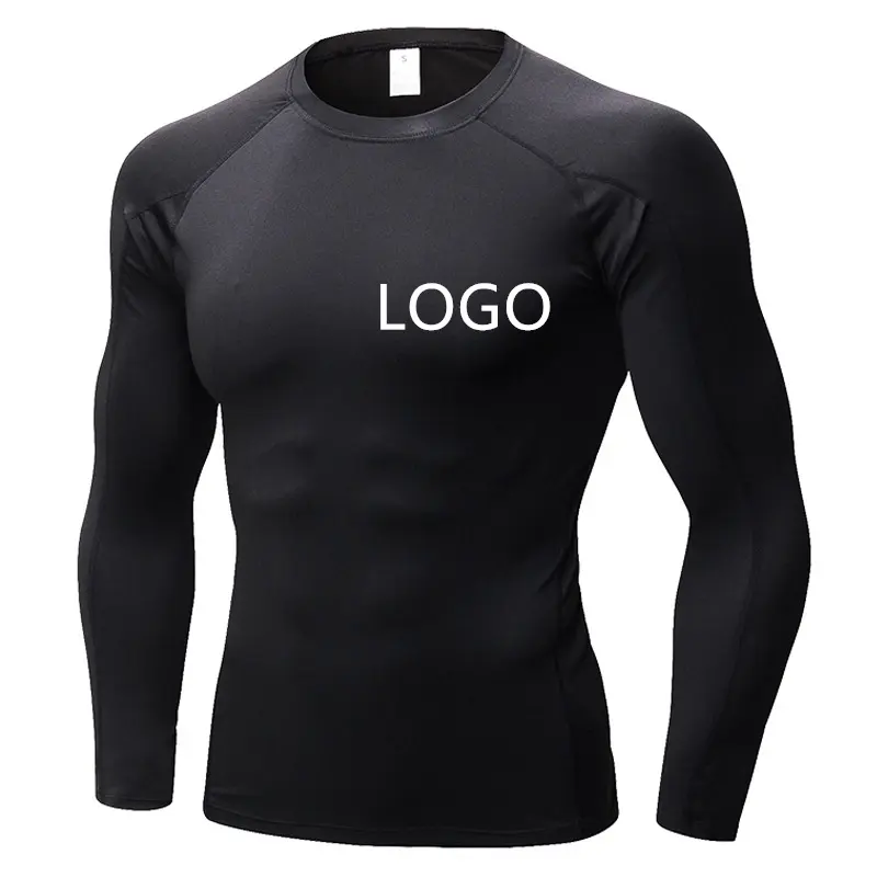 Sublimation Printed Spandex Bjj Quick-dry Men Compression Shirt Top Long Sleeve Sports Baselayer Running Dry Rash Guard
