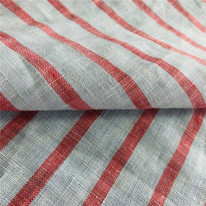 100% tela de lino vestido raya tela hometextile tela de lino venta al por mayor - Product Image 4