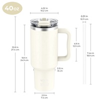OEM ODM nouvelle mode vente chaude tasse tasses usine 100% étanche 40 oz gobelet avec poignée et paille