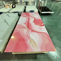 Panneau mural en PVC UV imitation marbre ignifuge pour hôtels, bureaux, villas, appartements et projets de décoration commerciale