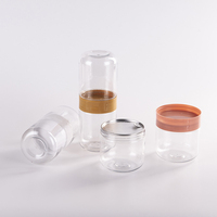 Bouteilles en plastique doubles de 250 ml, 360 ml, 500 ml, 700 ml avec couvercles colorés pour l'emballage alimentaire, pots en plastique transparents avec couvercles