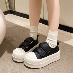 <span class=keywords><strong>Chaussures</strong></span> décontractées en cuir à plateforme <span class=keywords><strong>pour</strong></span> femmes, avec sangle Velcro, semelle en caoutchouc antidérapante, <span class=keywords><strong>pour</strong></span> la marche quotidienne, OEM ODM - Product Image 1