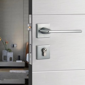 Manillas de <span class=keywords><strong>Puerta</strong></span> Interiores para Hotel, Estilo Natural Moderno Americano, de Lujo, con Cerradura Rosette, Aleación de Zinc, B9-2001, Negro - Product Image 6