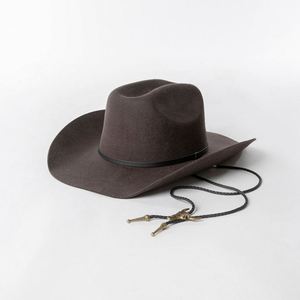 Sombrero Fedora Vaquero Clásico de Fieltro de Lana Pura Australiana Vintage con Logotipo Personalizado al por Mayor, de Ala Ancha, con Cinturón - Product Image 6