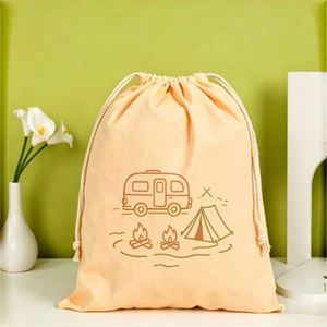 Sac à cordon personnalisé en toile de coton durable avec impression numérique simple de grands dessins animés pour les équipes de basketball et les sports - Product Image 6