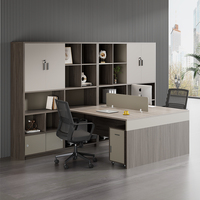 Escritorio Doble/Cuádruple Moderno y Sencillo con Gabinete Alto para Oficina Financiera, para Dos Personas, Supervisor