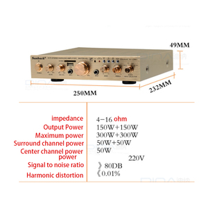Bộ Khuếch Đại 220V Blueteeth Công Suất Cao 150W * 2 5.1 Kênh Karaoke OK Âm Thanh Xe Hơi Hệ Thống Rạp Hát Tại Nhà Bộ Khuếch Đại Âm Thanh Loa Âm Nhạc - Product Image 4