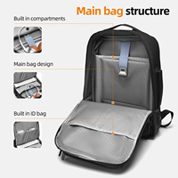 Sac à dos unisexe pour ordinateur portable en tissu Oxford, étanche, antivol, extensible, avec port de chargement USB, élégant sac de travail en polyester