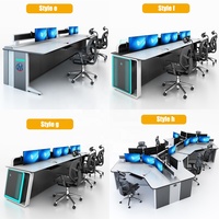 Centre de commandement de la sécurité de grande qualité Console d'ordinateur de bureau Cadre en acier inoxydable Plate-forme d'exploitation Mobilier de bureau Table de bureau