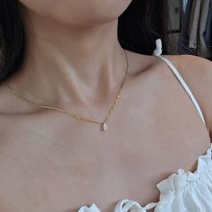 Collier pendentif solitaire en argent sterling 925 avec moissanite taille ovale, plaqué or, délicat, cadeau d'anniversaire pour les amoureux - Product Image 4