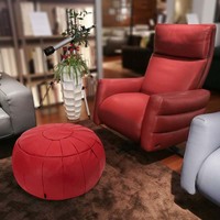 Pouf Hendry, chaises pouf, pouf rond rose, pouf ottoman moderne, pouf en macramé