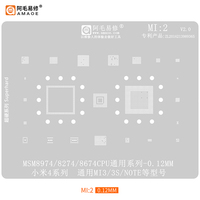 Pochoir de reboulage BGA Amaoe en acier, maille pour réparation de CPU pour Xiaomi Series Redmi NOTE 4X/4/4A/5A/5 Plus/S2/Pro/Mi 5X
