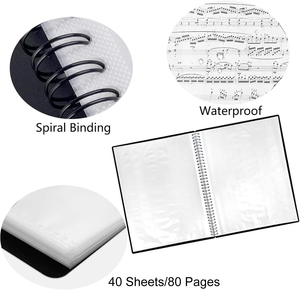 Carpeta <span class=keywords><strong>Portafolio</strong></span> de 40 Bolsillos con Fundas de Plástico, Libro de Presentación, Carpeta de Archivo de 80 Páginas para Obras de Arte, Partituras y Documentos - Product Image 3