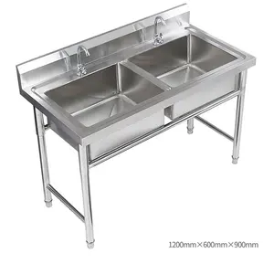 201/304 商业不锈钢厨房水槽耐用厨房水槽三重碗