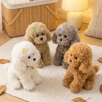 Peluche chien bouclé personnalisée en gros, adorable caniche Bichon Frisé, animal en peluche moelleux avec clochette, pince à cheveux, cadeau pour enfants