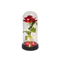 Décoration Lumineuse en Verre Rose Simulée, Fleur Éternelle pour Anniversaire, Cadeau de Tanabata, Saint-Valentin, Fête des Mères, Créatif, Transfrontalier