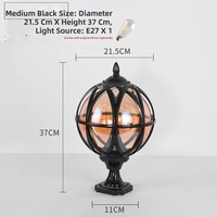 Lampadaire LED d'extérieur rétro industriel, boîtier en aluminium bronze, verre ambré, étanche IP55, pour jardin, pelouse, allée, aménagement paysager