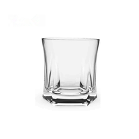 Bouteille en verre cristallin transparent à facettes, personnalisée OEM, 370 ml, style gobelet, imprimée à l'écran, pour whisky, spiritueux, bar