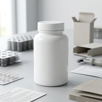 Flacon en plastique de 200 ml avec bouchon hermétique pour compléments alimentaires, vitamines, pilules, capsules et comprimés