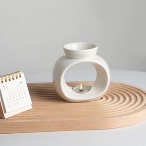 White Tealight Holder Ceramic <b>Candle</b> Essential Oil <b>Burner</b> Aromatherapy Aroma Oil Diffuser <b>Burner</b> Fragrance Warmer for Yoga Spa - Product Image 4