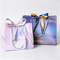 Bolsa de Papel Elegante para Compras con Cinta Decorativa, Ideal para Regalos de Cumpleaños y Festivales, Fabricación de Cintas