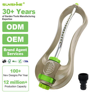 Arroseur de pelouse en métal réglable SUNSHINE, robuste, avec 15 buses de précision, base en alliage de zinc, arroseur <span class=keywords><strong>d</strong></span>'<span class=keywords><strong>arrosage</strong></span> de jardin pour la cour - Product Image 1