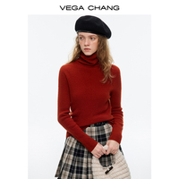 Pull en laine mérinos 100% à col montant pour femme VEGA CHANG, doux, couleur crème, pour un style décontracté et chic