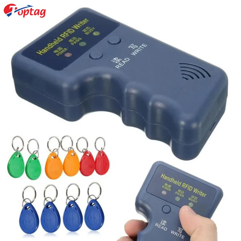 Toptag, venta al por mayor, lector de copiadora duplicadora RFID de etiqueta de llave programable portátil