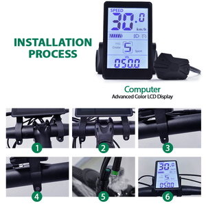 M6h cơ bản 24V-60V Ebike LCD hiển thị không thấm nước xe đạp Màn hình máy tính với tốc độ khoảng cách Pin điện áp chi phí thấp cài đặt - Product Image 6