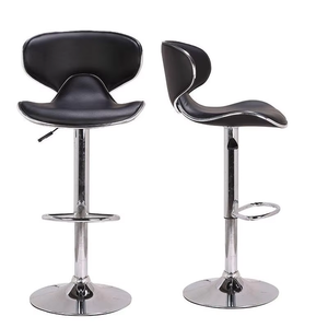 Taburete de Bar de Pu barato ajustable de alta calidad, silla de Bar de cuero negro ajustable para cocina <span class=keywords><strong>con</strong></span> <span class=keywords><strong>respaldo</strong></span> - Product Image 3