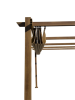Pergola de jardin extérieure en aluminium rétractable et étanche avec toit persienne 3x4m et voile polyester enduite