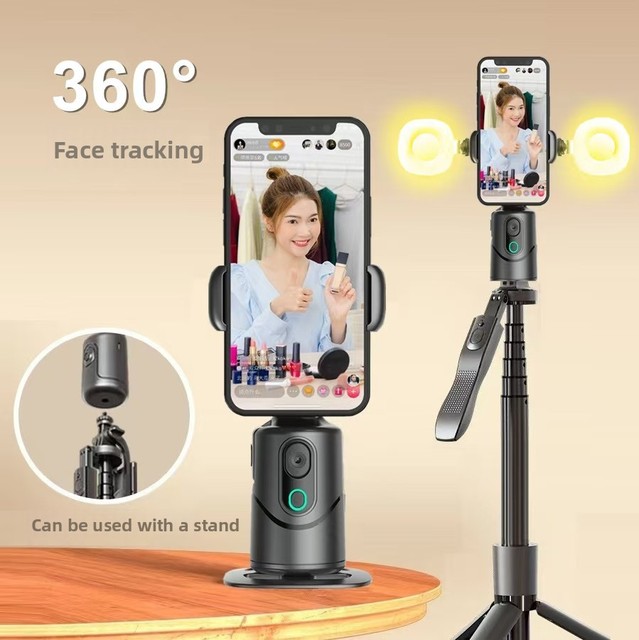 Auto Face Tracking Phone Holder 360° Rotation Face Body Phone Tracking Tripod Smart Shooting Camera Mount for Live Vlog Tiktok