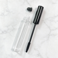 Tube de mascara vide transparent personnalisé avec capuchon noir brosse emballage cosmétique rechargeable bricolage pour sérums