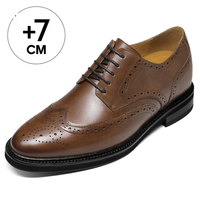 Chaussures Derby pour Hommes en Cuir de Vachette, Durables, Rehaussantes de 7 cm, Idéales pour le Bureau, les Tenues Formelles et les Mariages - Vente en Gros Usine