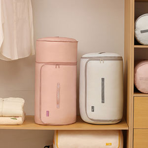 Borsa per Piumoni Cilindrica Comprimibile e Ispessita, Grande Borsa da Viaggio Multiuso <span class=keywords><strong>Salvaspazio</strong></span> per Biancheria da Letto e Bagagli - Product Image 1