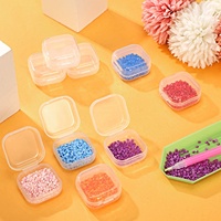Boîtes de rangement carrées vides en plastique PP transparent pour accessoires, bijoux, emballage de bouchons d'oreilles, conteneur personnalisé recyclable 35x35x18mm