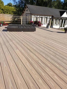 Design moderno eco-friendly WPC Decking impermeabile in Teak artificiale trattamento superficiale a grana di <span class=keywords><strong>legno</strong></span> in acero - Product Image 5