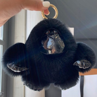 Grosir Gantungan Kunci Bulu Kelinci Asli 100% Lucu, Gantungan Kunci Mobil King Kong Gorilla, Liontin Tas, Gantungan Kunci Boneka, Perhiasan Hadiah