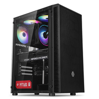 Boîtier d'ordinateur de jeu en acier de taille moyenne ABKO KERNEL BK préinstallé avec 6 ventilateurs RGB, USB 3.0, accès supérieur à 360 degrés, facile à assembler, ATX