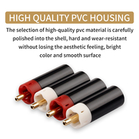 Vente en gros Fiche mâle RCA en plastique Connecteur de câble audio en cuivre pur plaqué or noir rouge/blanc