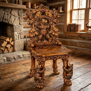 Silla decorativa de madera de teca tallada a mano con cojín de espuma y diseño decorativo para uso en interiores de hoteles y hogares. - Product Image 5