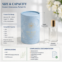 Caja de Regalo Cilíndrica de Cartón Kraft FSC de Lujo, Personalizable, para Perfume, Cosméticos y Aceites Esenciales