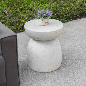 <span class=keywords><strong>Table</strong></span> de jardin en faux terrazzo blanc, uniquement adaptée à votre jardin, mais également adaptée aux espaces de vie comme <span class=keywords><strong>table</strong></span> d'appoint - Product Image 2