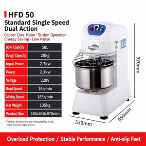 Commercial 20L-50L Spiral Bread Dough Mixer With Pure Copper Motor Stainless Steel Bowl for Wheat <b>Flour</b> Mill and Bakery Use 1. H - Product Image 2