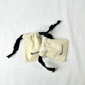 Customized Eco-Friendly Organic Cotton Gift Packaging <b>Pouch</b> with <b>Drawstring</b> Closure Custom Logo for Jewelry & Watch Promotion - Product Image 4