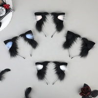 Bandeau d'oreille de chat en peluche fait à la main réaliste oreille d'animal pince à cheveux Cosplay Con accessoire