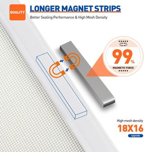 A malha da porta do ímã forte com gancho reforçado & laço a tela magnética da porta cabe o tamanho da porta 36X80 polegadas tela tamanho 38 "X 81" - Product Image 4
