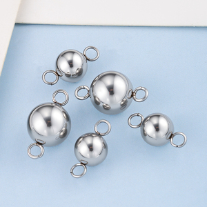 Conector de Acero Inoxidable con Doble Anillo y Bola, Suministro al por Mayor de Fábrica, Impermeable, <span class=keywords><strong>para</strong></span> Decorar <span class=keywords><strong>Pulseras</strong></span> y Joyería DIY - Product Image 3