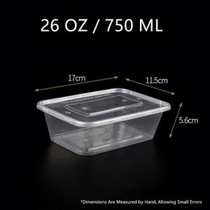 1000ml Disposable Transparent Food Grade PP Microwavable BPA Free with Lid Soup <b>Container</b> Rectangle <b>Takeaway</b> Food Box - Product Image 4